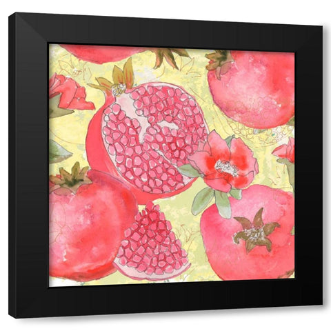 Pomegranate Medley II Black Modern Wood Framed Art Print with Double Matting by Mark, Leslie