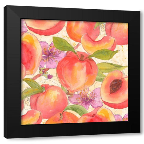Peach Medley I Black Modern Wood Framed Art Print by Mark, Leslie