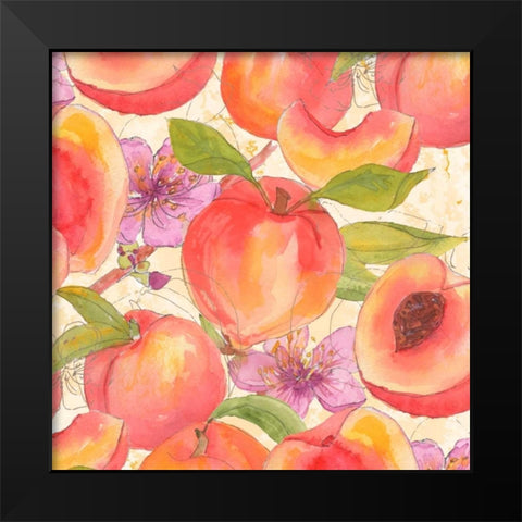 Peach Medley I Black Modern Wood Framed Art Print by Mark, Leslie