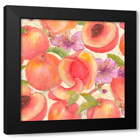 Peach Medley II Black Modern Wood Framed Art Print by Mark, Leslie