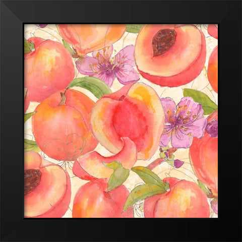 Peach Medley II Black Modern Wood Framed Art Print by Mark, Leslie