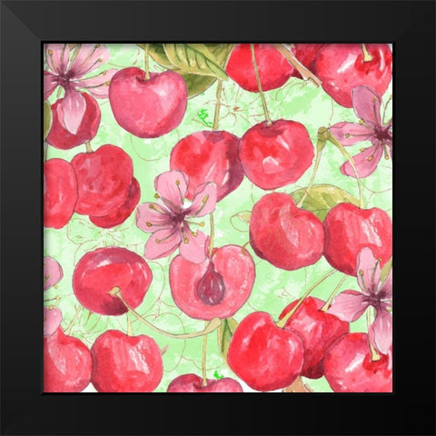 Cherry Medley II Black Modern Wood Framed Art Print by Mark, Leslie
