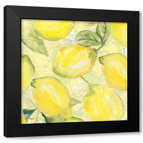 Lemon Medley I Black Modern Wood Framed Art Print with Double Matting by Mark, Leslie