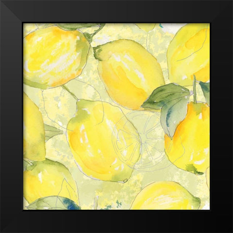 Lemon Medley II Black Modern Wood Framed Art Print by Mark, Leslie