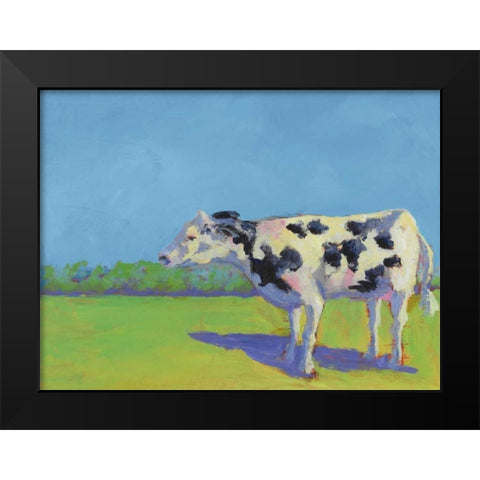 Cow Pals III Black Modern Wood Framed Art Print by Young, Carol