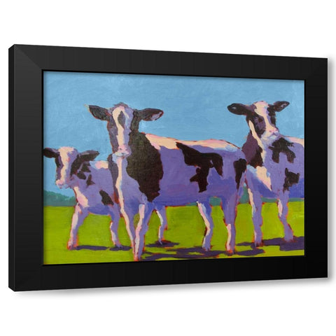 Cow Pals IV Black Modern Wood Framed Art Print with Double Matting by Young, Carol