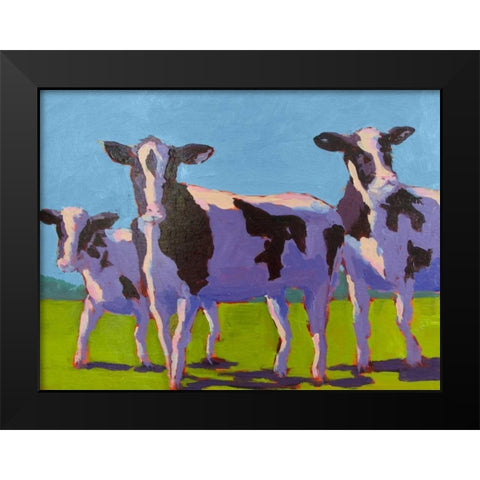 Cow Pals IV Black Modern Wood Framed Art Print by Young, Carol
