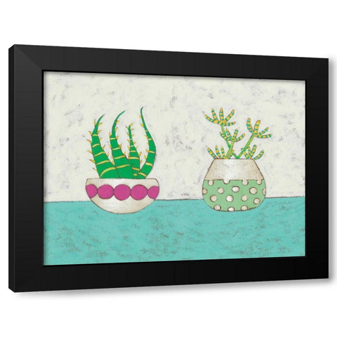 Succulent Duo I Black Modern Wood Framed Art Print with Double Matting by Zarris, Chariklia