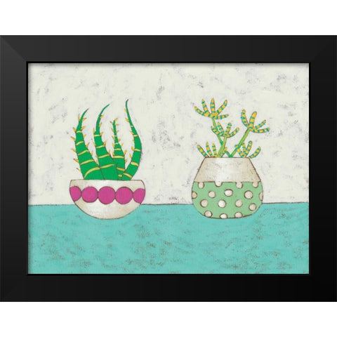 Succulent Duo I Black Modern Wood Framed Art Print by Zarris, Chariklia