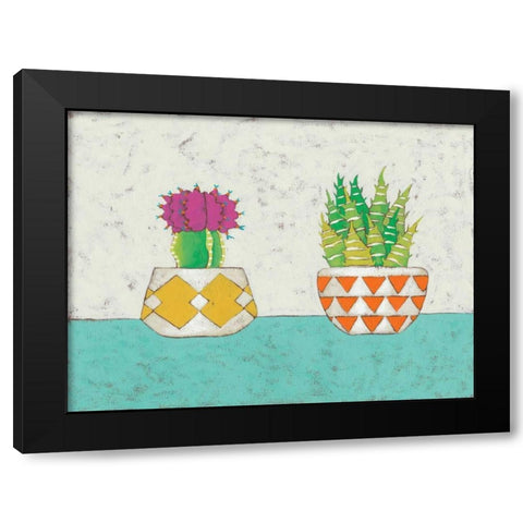 Succulent Duo II Black Modern Wood Framed Art Print with Double Matting by Zarris, Chariklia