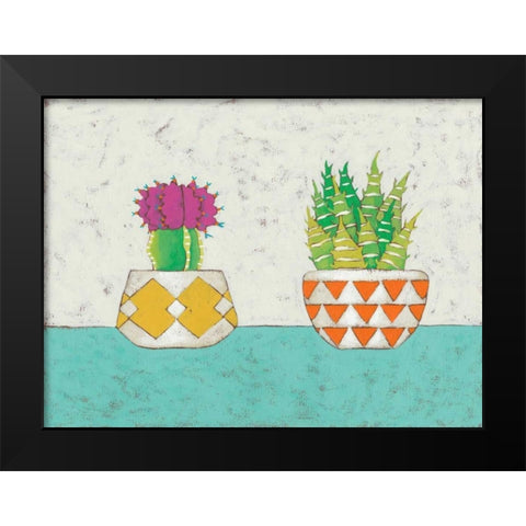 Succulent Duo II Black Modern Wood Framed Art Print by Zarris, Chariklia