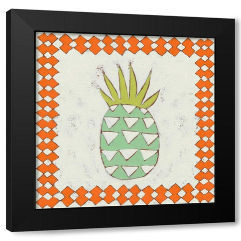Pineapple Vacation I Black Modern Wood Framed Art Print with Double Matting by Zarris, Chariklia