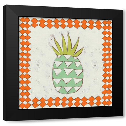 Pineapple Vacation I Black Modern Wood Framed Art Print by Zarris, Chariklia