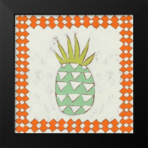 Pineapple Vacation I Black Modern Wood Framed Art Print by Zarris, Chariklia