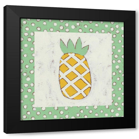 Pineapple Vacation II Black Modern Wood Framed Art Print with Double Matting by Zarris, Chariklia