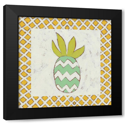 Pineapple Vacation III Black Modern Wood Framed Art Print with Double Matting by Zarris, Chariklia