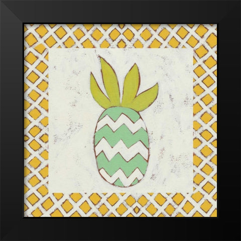 Pineapple Vacation III Black Modern Wood Framed Art Print by Zarris, Chariklia