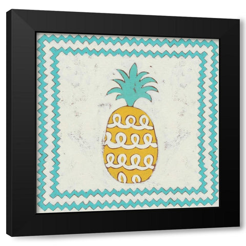 Pineapple Vacation IV Black Modern Wood Framed Art Print with Double Matting by Zarris, Chariklia