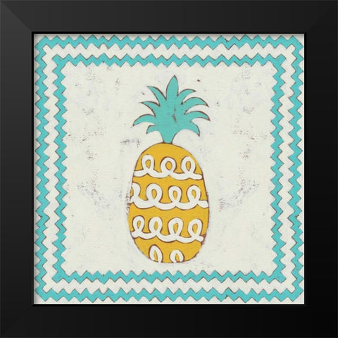 Pineapple Vacation IV Black Modern Wood Framed Art Print by Zarris, Chariklia