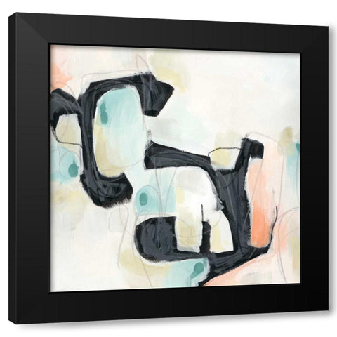 Pastel Horizon I Black Modern Wood Framed Art Print with Double Matting by Vess, June Erica
