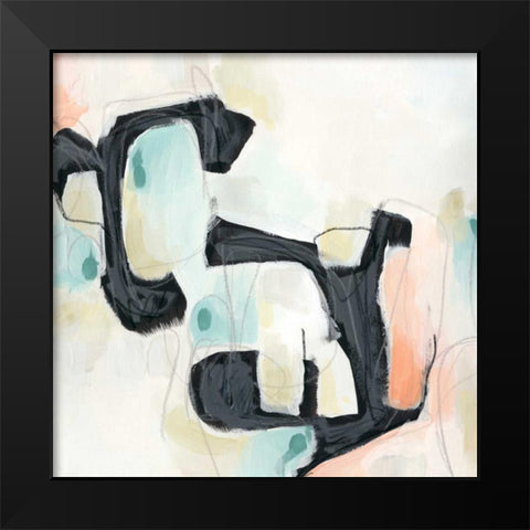 Pastel Horizon I Black Modern Wood Framed Art Print by Vess, June Erica