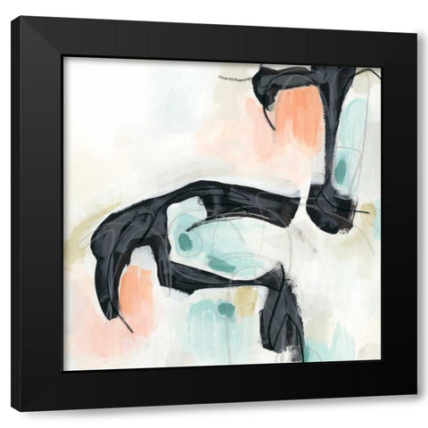 Pastel Horizon II Black Modern Wood Framed Art Print by Vess, June Erica