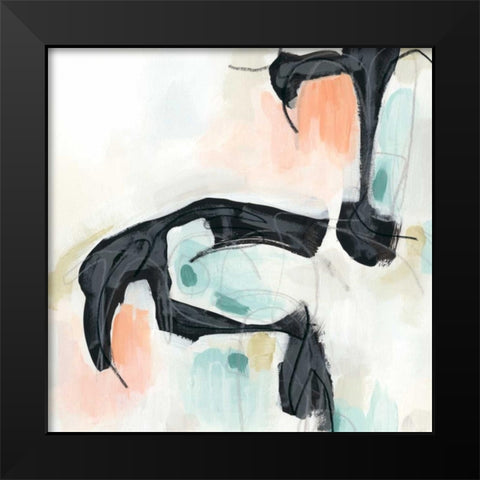 Pastel Horizon II Black Modern Wood Framed Art Print by Vess, June Erica