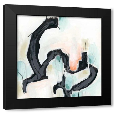 Pastel Horizon III Black Modern Wood Framed Art Print with Double Matting by Vess, June Erica
