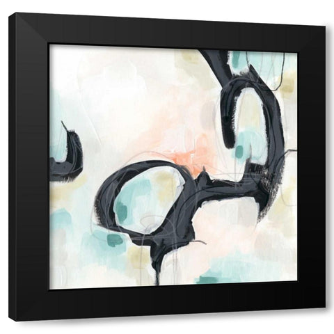 Pastel Horizon IV Black Modern Wood Framed Art Print with Double Matting by Vess, June Erica