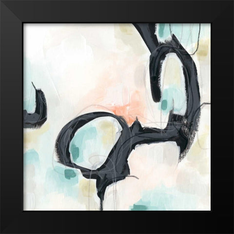 Pastel Horizon IV Black Modern Wood Framed Art Print by Vess, June Erica