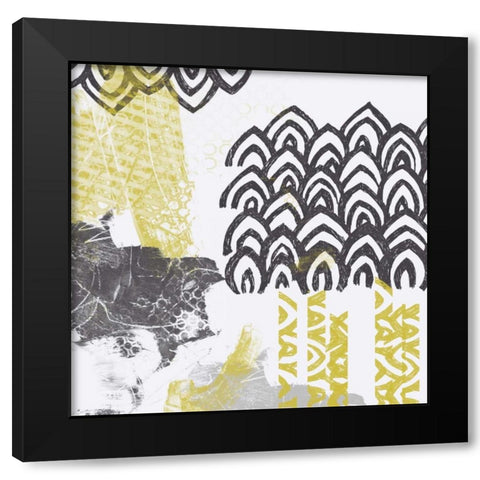Block Print Abstract I Black Modern Wood Framed Art Print with Double Matting by Vess, June Erica
