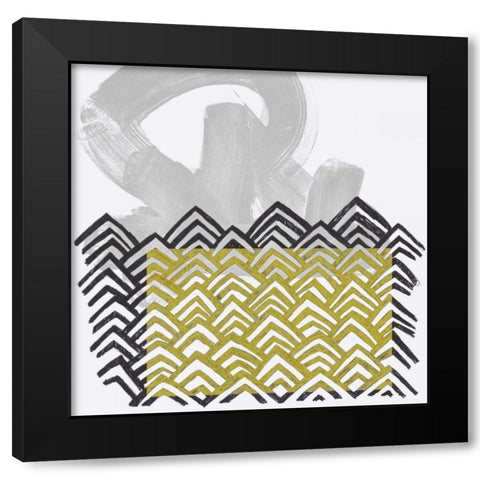 Block Print Abstract II Black Modern Wood Framed Art Print by Vess, June Erica