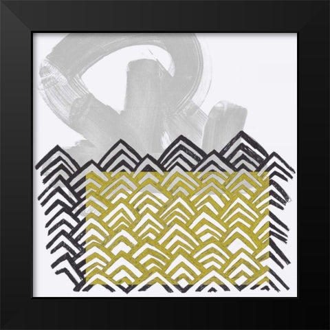Block Print Abstract II Black Modern Wood Framed Art Print by Vess, June Erica