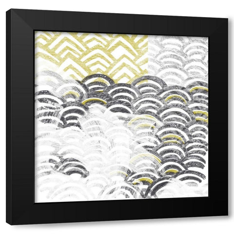 Block Print Abstract III Black Modern Wood Framed Art Print with Double Matting by Vess, June Erica