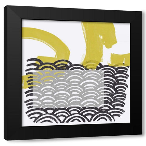 Block Print Abstract IV Black Modern Wood Framed Art Print with Double Matting by Vess, June Erica