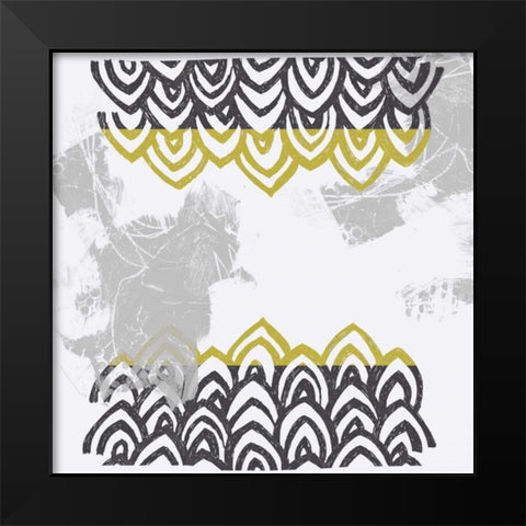 Block Print Abstract V Black Modern Wood Framed Art Print by Vess, June Erica