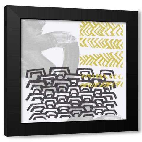 Block Print Abstract VI Black Modern Wood Framed Art Print with Double Matting by Vess, June Erica