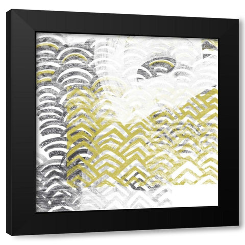 Block Print Abstract VII Black Modern Wood Framed Art Print with Double Matting by Vess, June Erica