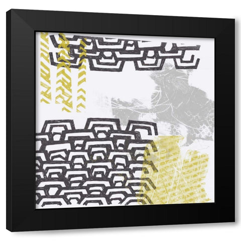 Block Print Abstract VIII Black Modern Wood Framed Art Print by Vess, June Erica