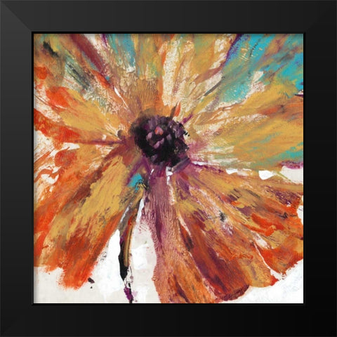 Orange Splash I Black Modern Wood Framed Art Print by OToole, Tim