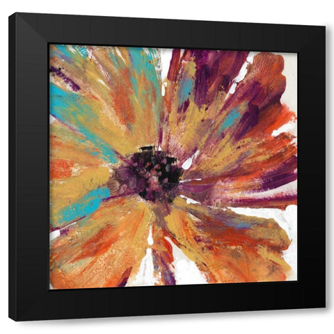 Orange Splash II Black Modern Wood Framed Art Print with Double Matting by OToole, Tim