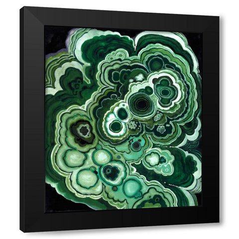 Malachite I Black Modern Wood Framed Art Print with Double Matting by McCavitt, Naomi