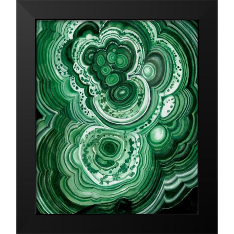 Malachite II Black Modern Wood Framed Art Print by McCavitt, Naomi