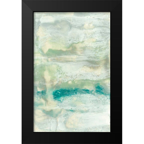 Serene Seafoam II Black Modern Wood Framed Art Print by Goldberger, Jennifer