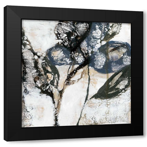 Crackled Stems I Black Modern Wood Framed Art Print with Double Matting by Goldberger, Jennifer