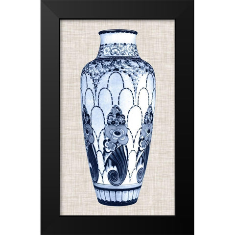Blue And White Vase I Black Modern Wood Framed Art Print by Unknown