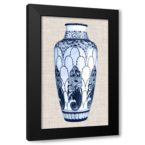 Blue and White Vase I Black Modern Wood Framed Art Print by Unknown