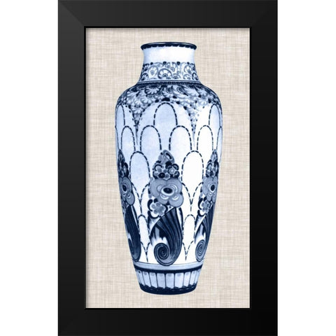 Blue and White Vase I Black Modern Wood Framed Art Print by Unknown