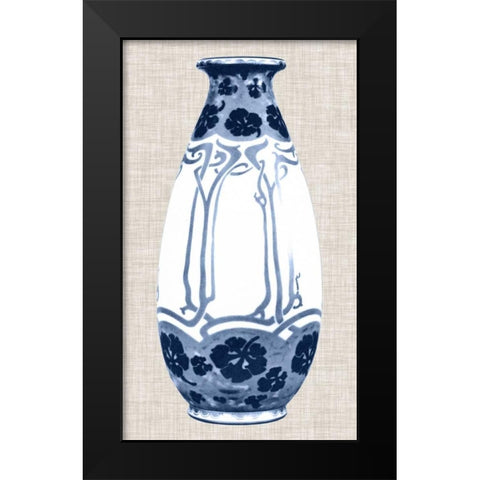 Blue and White Vase II Black Modern Wood Framed Art Print by Unknown