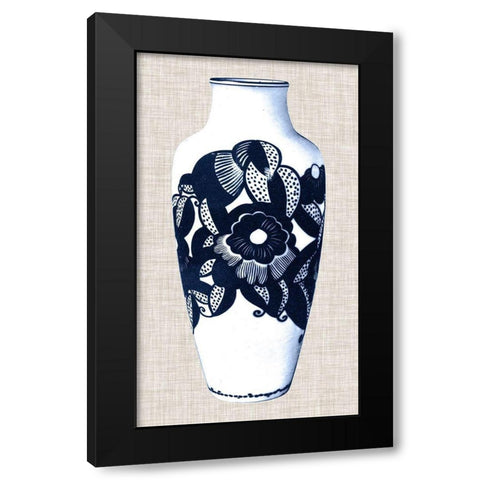 Blue And White Vase III Black Modern Wood Framed Art Print with Double Matting by Unknown